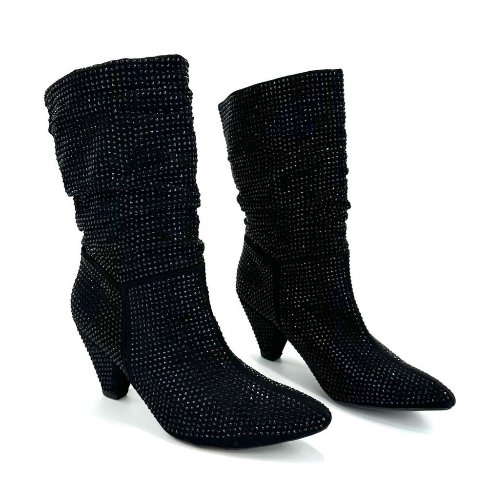 Report Cache Black Boot Size 10 Embellished Pleat… - image 2